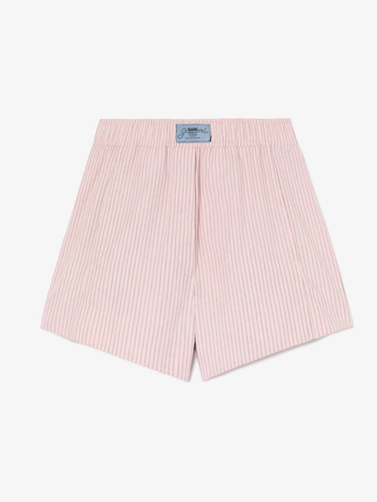Ganni Pants - GANNI Pink Striped Elasticated Organic Cotton Boxer Shorts Size Small/4 NWOT new